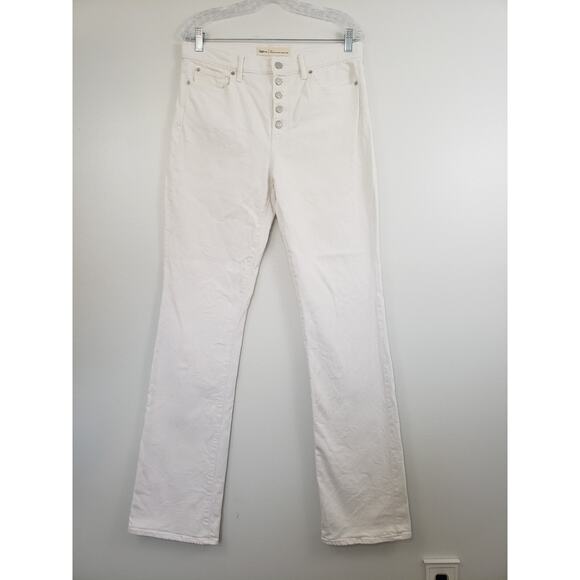 (A5) Gap 1969 Perfect Boot High Rise Women’s Jeans 30L Button Fly Stretch Ivory - Picture 1 of 9